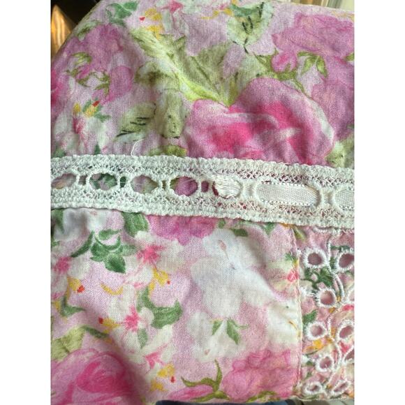 LoveShackFancy 🌷 Cottagecore Pink Floral Embroidered Lace Rare Midi Dress sz 0 - Picture 14 of 15